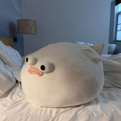 Goylmc puffer fish plush 15.7in size, perfect for lounge and bedtime.