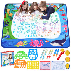 GPPNKC Water Doodle Mat 40x32 laid out for family drawing sessions