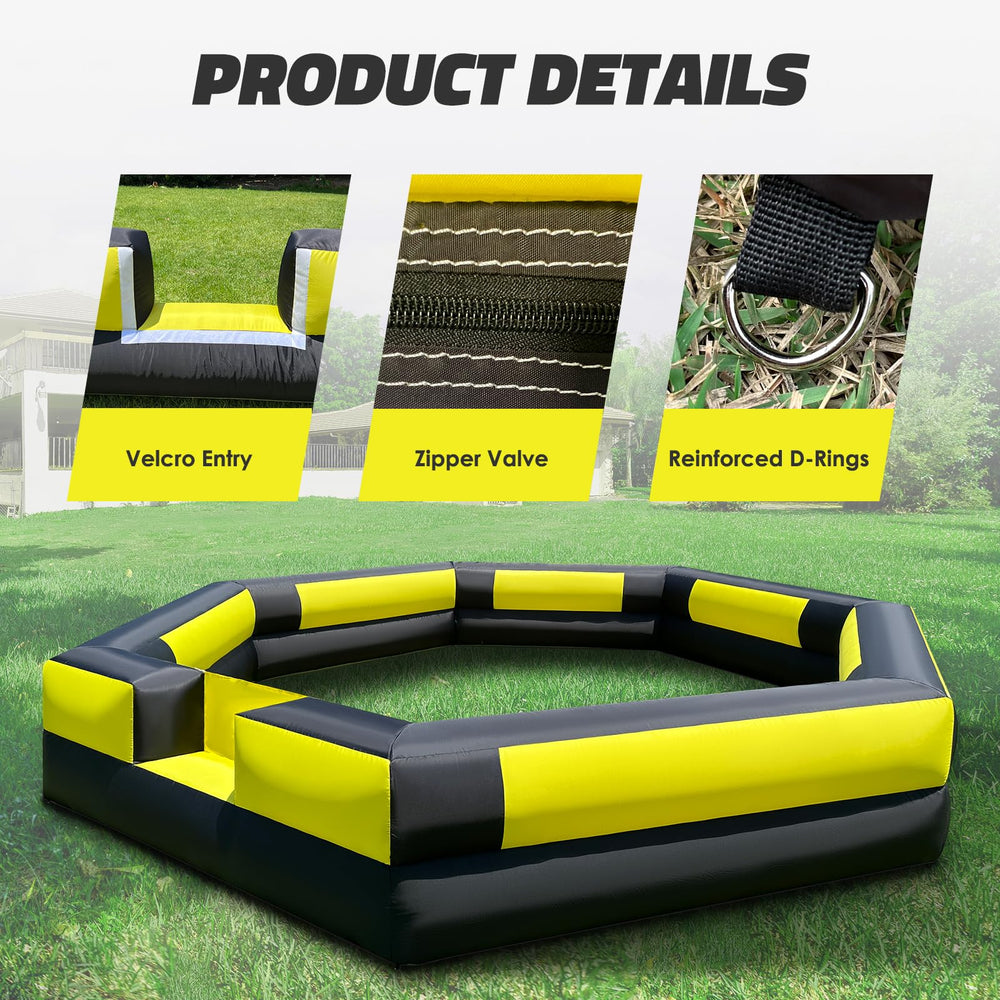 GR8FUN gaga ball pit with velcro entrance for easy access and secure closure.
