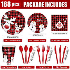 GrabnGoParty 7-inch plates with holiday plaid offer kid-friendly portions and easy cleanup.