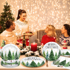 GrabnGoParty Christmas trees cutlery set for neat serving
