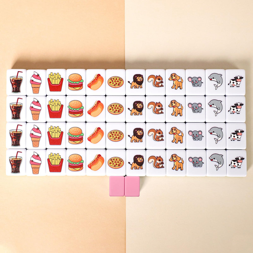 GRACIAS mahjong set features 12 pattern designs for varied play.