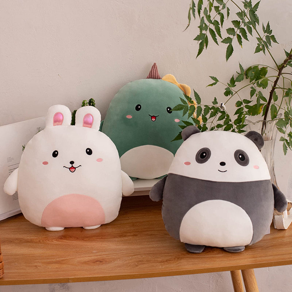 Grafingy panda plush on a bed adds decorative charm to any room