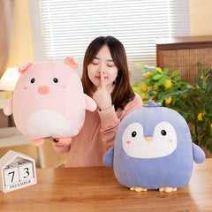 Grafingy Penguin Plush Pillow closeup fabric reveals soft, plush texture and durable stitching.