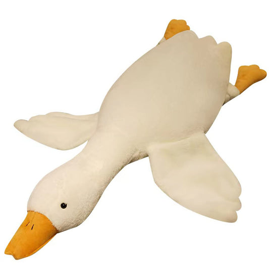 Grafingy Swan weighted plush toy, front view, soft comfort for hugs