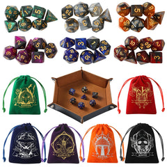 Grajar Starry Sky D&D dice set with glitter acrylic faces and clear numbers.