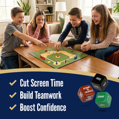 Grandma Smiley's What About Baseball Board Game rule book guiding family rules and strategies.