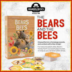 Colorful hex cards from Bears and Bees showing varied faces