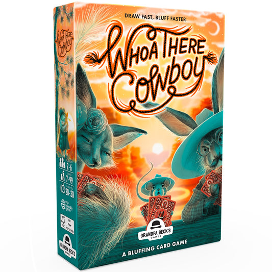 Grandpa Beck's Whoa There Cowboy cards in play for a bluffing round.