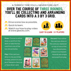 Negative and positive cards forming rows in Grandpa Beck's Gnoming A Round