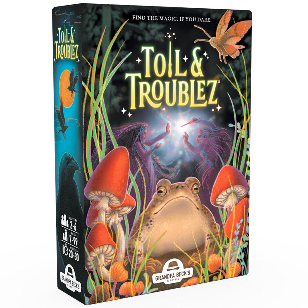 Grandpa Beck's Toil & Troublez table setup showing a game in progress and friendly competition