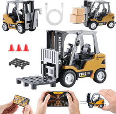 Grantley RC forklift crane side view with realistic details for immersive pretend play.
