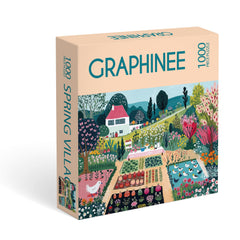 Graphinee Spring Village Life Puzzle storage-box-and-poster complements organized, reference-driven puzzling sessions.