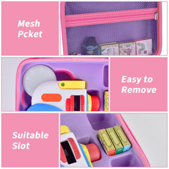 Grapsa travel case with zipper pocket for extra story sets