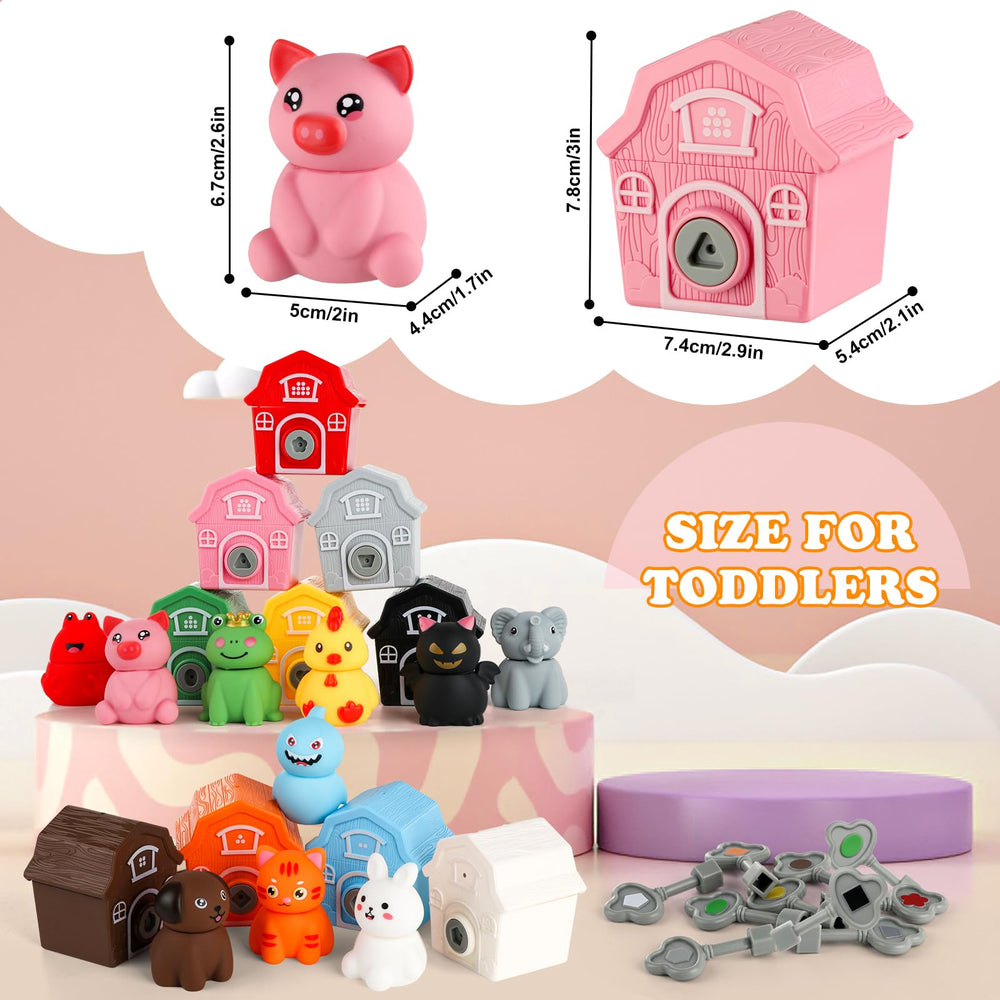 Grarain keys with shapes and colours enable matching and fine motor practice.
