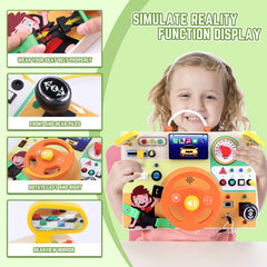 Grarain Busy Board instrument panel with interactive controls for cognitive play.