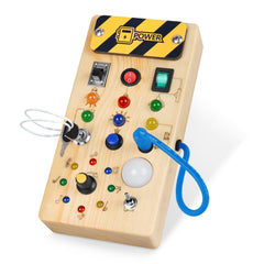 Grarain Toddler Busy Board LED switches glow for sensory play.
