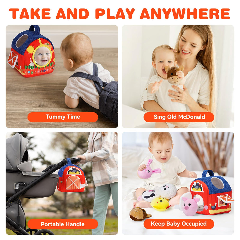 Grasili six soft animals with rattle help auditory exploration for babies