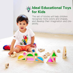 Gray Orange blocks promote parent-child interaction during creative building sessions.
