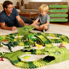 Great Dachong coconut trees brighten the dinosaur world setting.