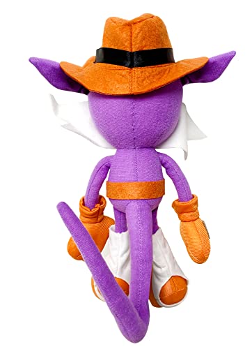 Officially licensed Sonic Fang the Sniper plush 10-inch with tag and licensing information for collectors.
