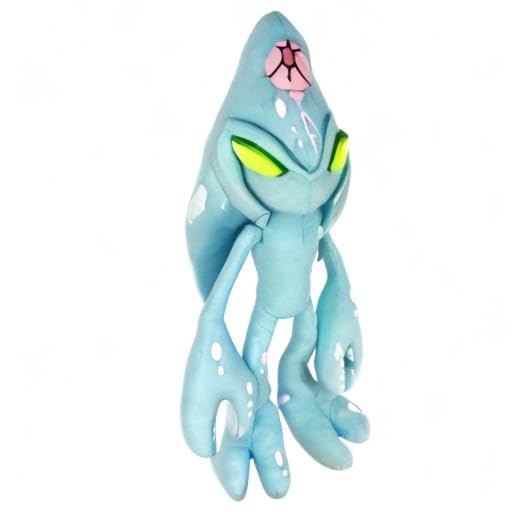 Back view of Chaos plush, soft fabric and detailing for display