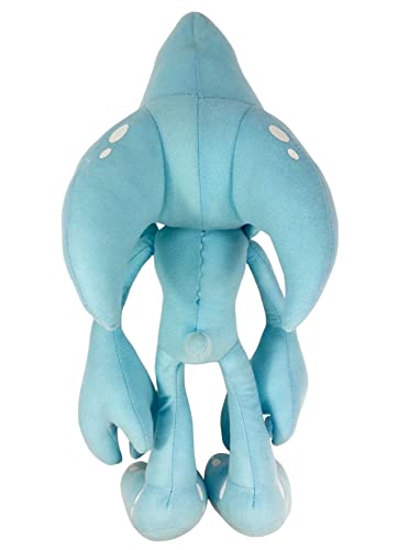 Side view of Sonic Chaos plush, cuddly display piece