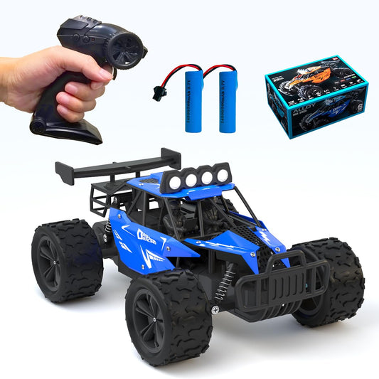 Great-JUNAMT RC monster truck blue front view showing robust design for thrilling play