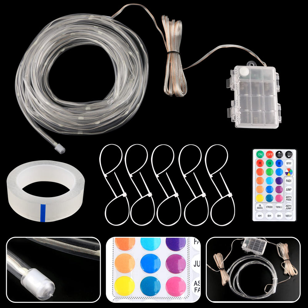 Green Bean flexible light strip attaches securely along the hoop