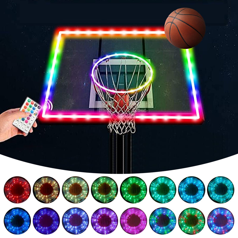 Green Bean LED hoop rim lights glow for nighttime practice