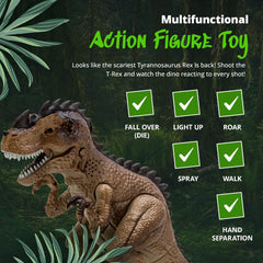 Greenbo robot dinosaur toy lights up and roars for immersive adventures.