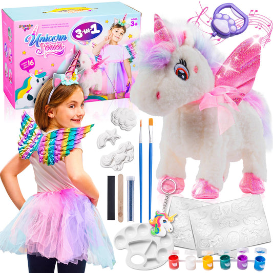 Greenbo Unicorns toy walks and lights up for interactive play.
