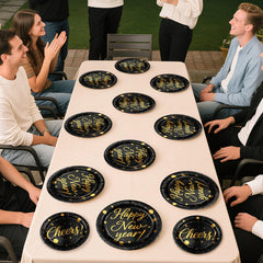 Greencian glamorous black gold design, creates a grand party vibe.