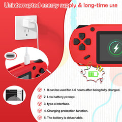 GREENCREEK 16-bit handheld console 3-inch screen delivers bright, clear visuals.