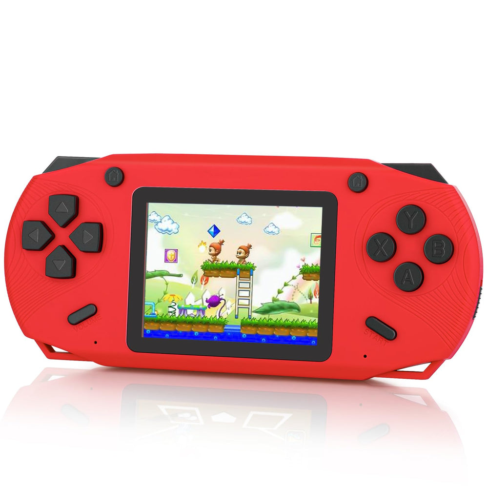 GREENCREEK 16-bit handheld console front view highlights kid-friendly design for play.