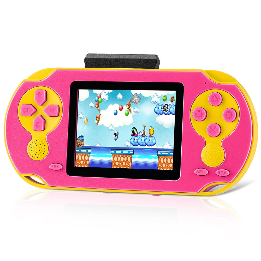 GREENCREEK 16Bit handheld front view in rose red for kids on-the-go play