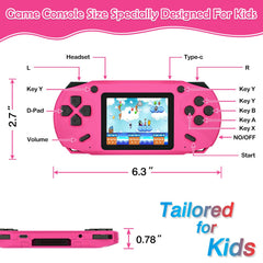 GREENCREEK 16 Bit handheld Rose Red battery life up to five hours.