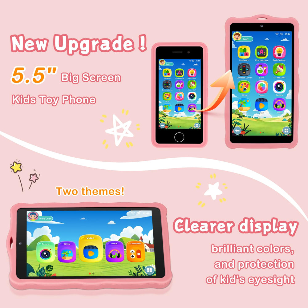 GREENCREEK 5.5-inch kids phone game play screen for engaging educational activities