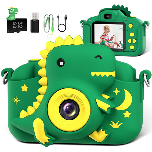 GreenKinder Kids Camera front view, easy use and selfie switch