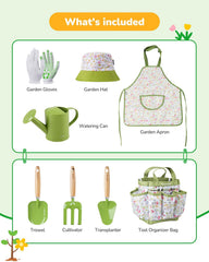 Grenebo kids gardening set apron keeps clothes clean during outdoor tasks