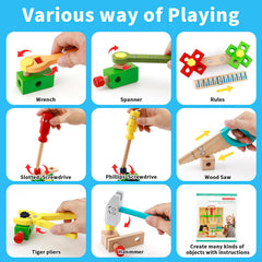 Greozacy tool set hammer and screwdriver for safe imaginative construction
