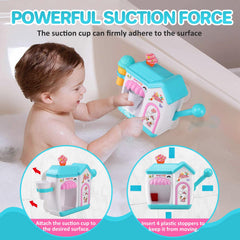 Gretex pull-handle action triggers bubbles for creative bath time.