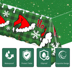 Grinchmas tablecloth for cohesive party tables