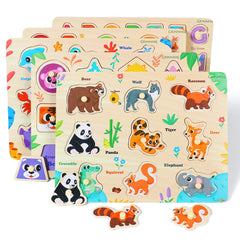 GRINNNIE shape puzzle boosts shape awareness with vivid colors and easy-grip pegs