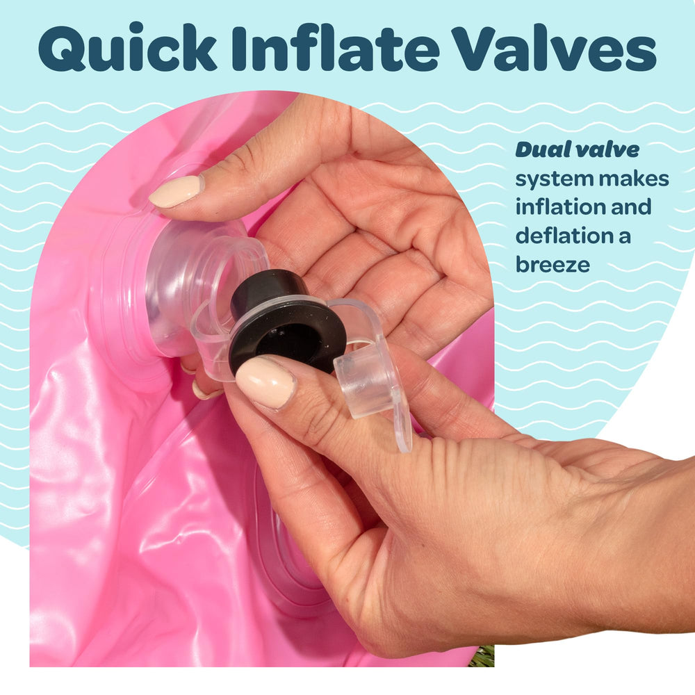 GRIP A POOL inflates quickly and stores flat for travel and small spaces.