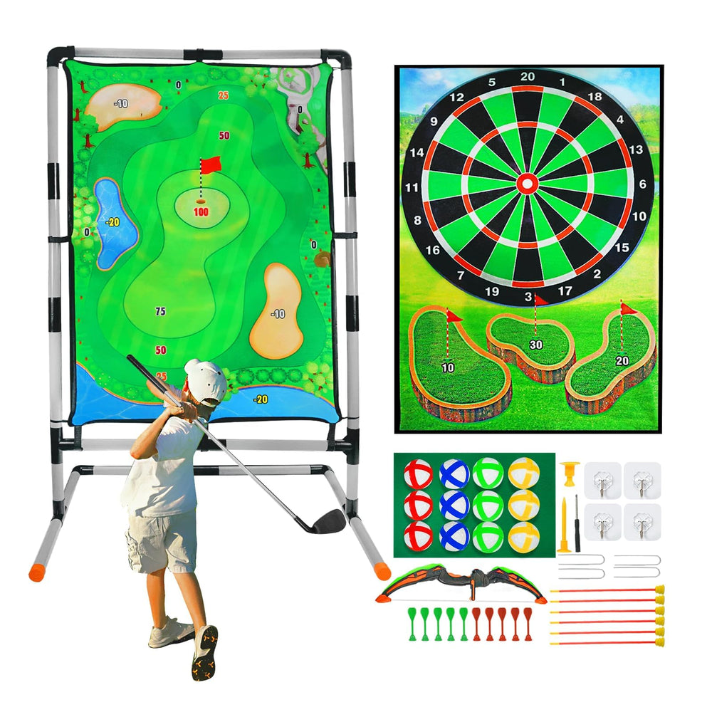 grnpeak golf chipping game stand for backyard practice and stabilization