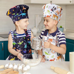 GROBRO7 adjustable neck strap on apron, easy fit for kids ages 3-6.