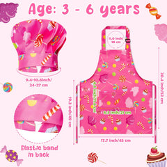 GROBRO7 kids chef hat with candy prints for tidy pretend cooking.