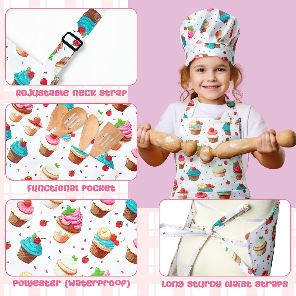 GROBRO7 chef hat with elastic back, easy fit for kids
