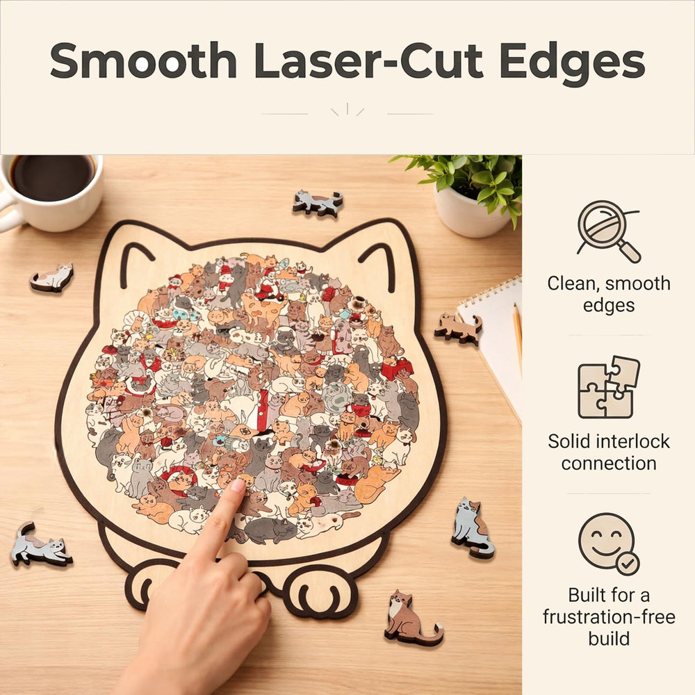 GROHESE finished puzzle on desk, display-ready decorative piece.